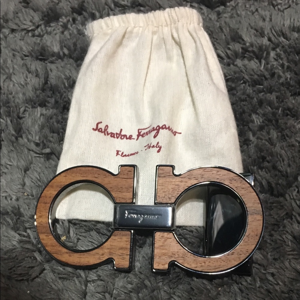 Authentic Salvatore Ferragamo Wooden Buckle